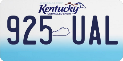 KY license plate 925UAL