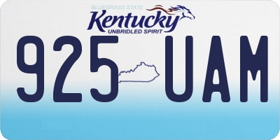 KY license plate 925UAM