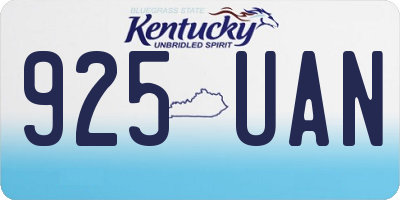 KY license plate 925UAN