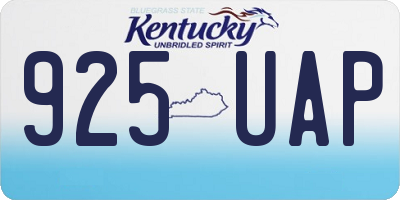 KY license plate 925UAP