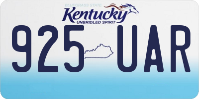KY license plate 925UAR