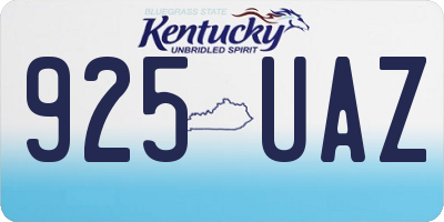 KY license plate 925UAZ