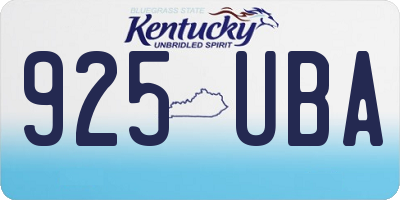 KY license plate 925UBA