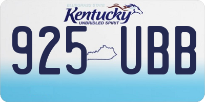 KY license plate 925UBB