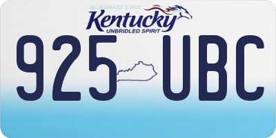 KY license plate 925UBC