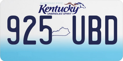 KY license plate 925UBD
