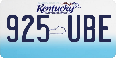 KY license plate 925UBE