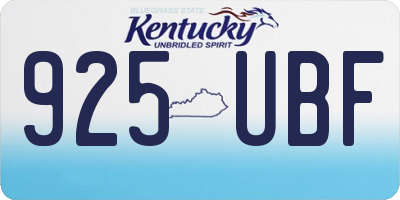 KY license plate 925UBF