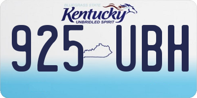 KY license plate 925UBH