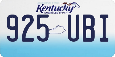 KY license plate 925UBI