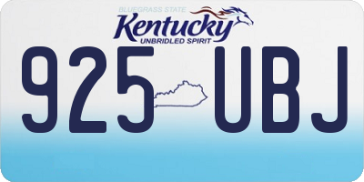 KY license plate 925UBJ