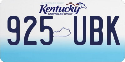 KY license plate 925UBK