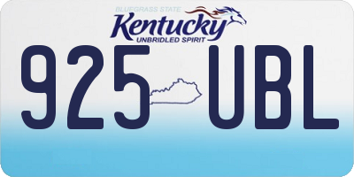 KY license plate 925UBL