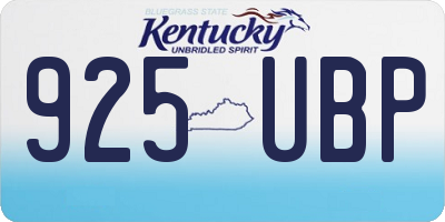 KY license plate 925UBP