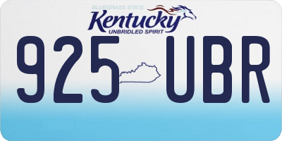 KY license plate 925UBR