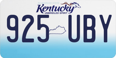 KY license plate 925UBY