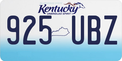KY license plate 925UBZ