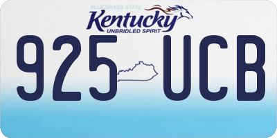 KY license plate 925UCB