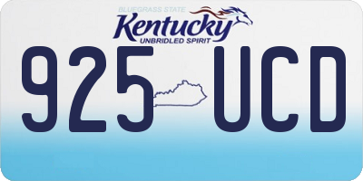KY license plate 925UCD