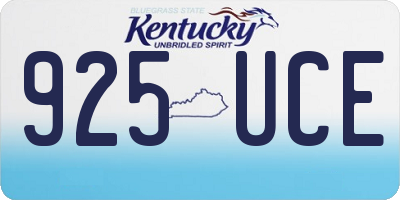 KY license plate 925UCE