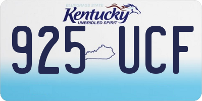 KY license plate 925UCF