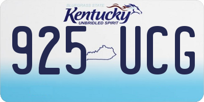 KY license plate 925UCG