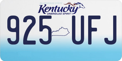 KY license plate 925UFJ