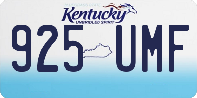 KY license plate 925UMF
