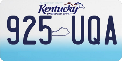 KY license plate 925UQA