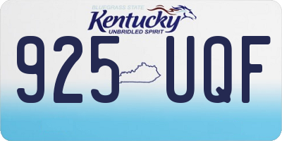 KY license plate 925UQF