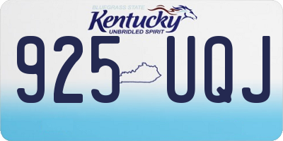 KY license plate 925UQJ