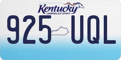 KY license plate 925UQL