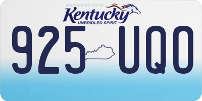 KY license plate 925UQO