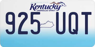 KY license plate 925UQT