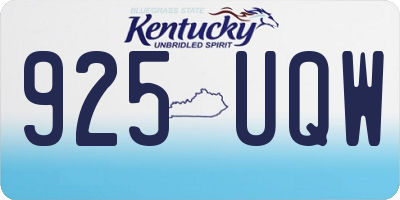 KY license plate 925UQW