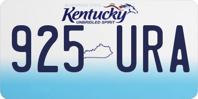 KY license plate 925URA