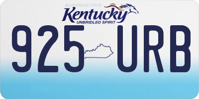 KY license plate 925URB