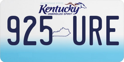 KY license plate 925URE