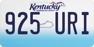 KY license plate 925URI