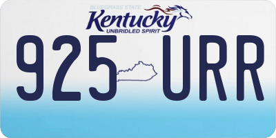 KY license plate 925URR