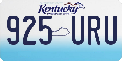 KY license plate 925URU