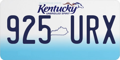 KY license plate 925URX