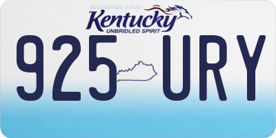 KY license plate 925URY
