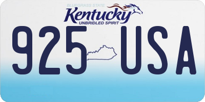 KY license plate 925USA