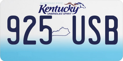 KY license plate 925USB