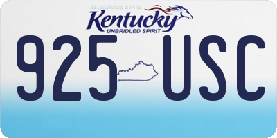 KY license plate 925USC