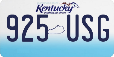 KY license plate 925USG