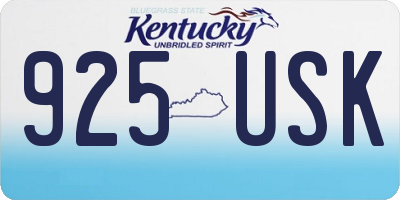 KY license plate 925USK