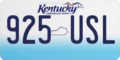 KY license plate 925USL