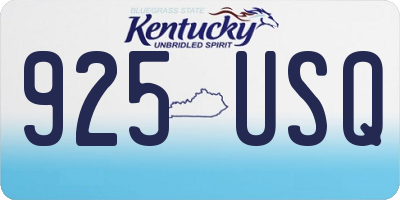 KY license plate 925USQ